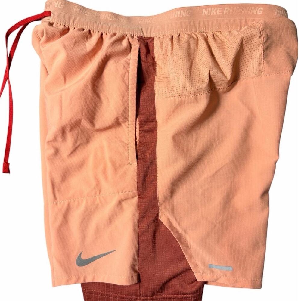 Nike Dri-FIT Running Shorts Orange Burgundy Size S Running Athletic